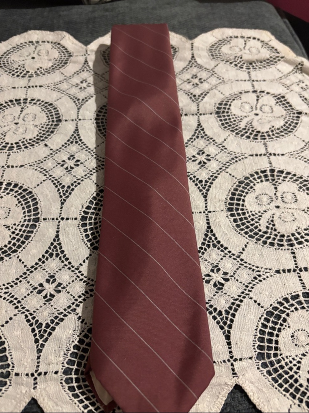 Men's Maroon Diagonal Stripe Tie - Classic Work & Formal Accent